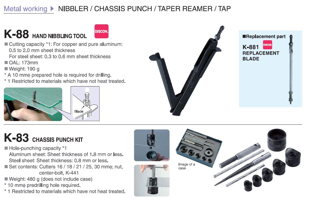 Ichiban Precision Sdn Bhd Hozan Hozan Hand Nibbling Tool, Chassis Punch Kit